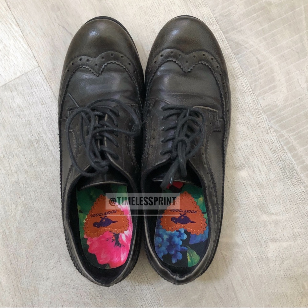 Dark Gray/Smoke Black Lace Up Oxfords